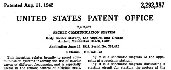 Kopf des US-Patents von 1942