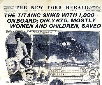 Bild1.1 - Schlagzeile Titanic Untergang 1912